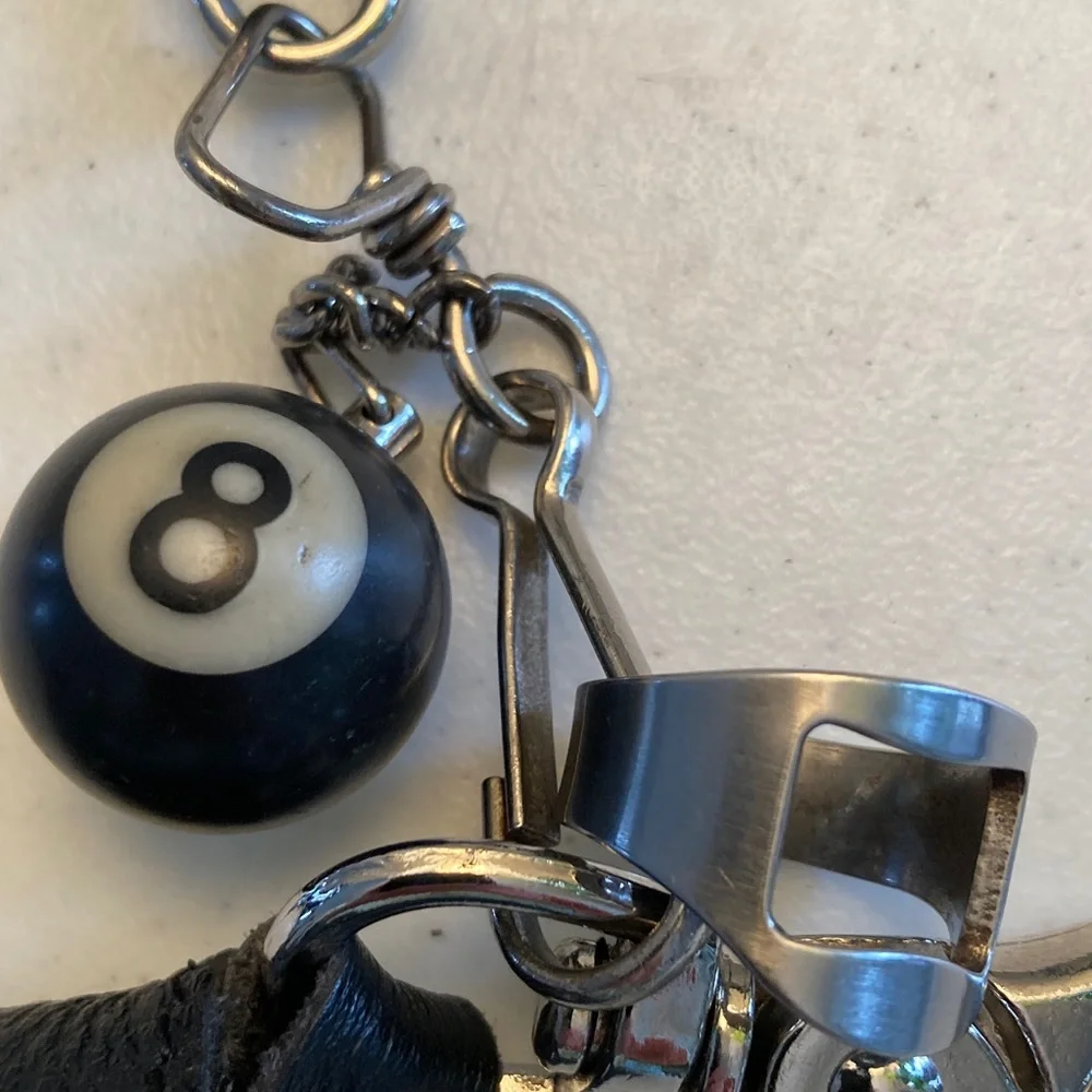 Harley-Davidson Black Leather Hip Pouch with Silver Chain - Picture 6 of 11